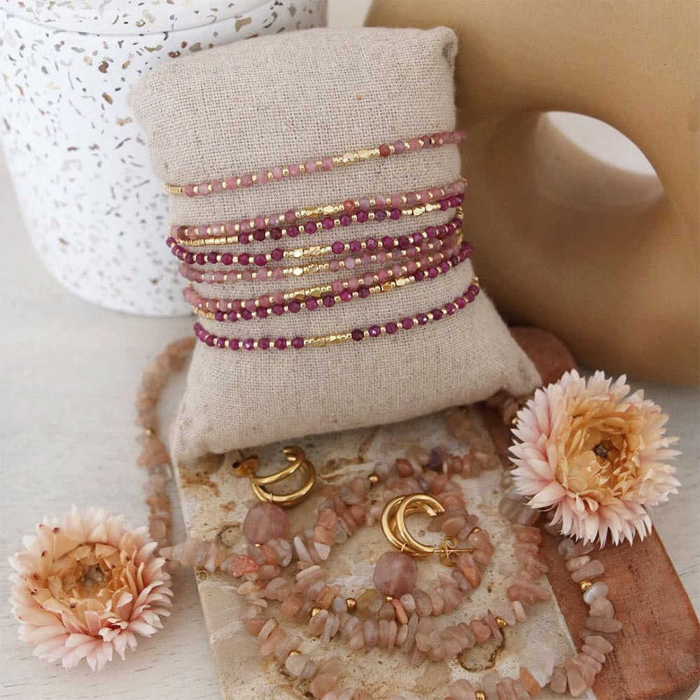 Bracciale Olivenorma con piccole perle di cristallo naturale