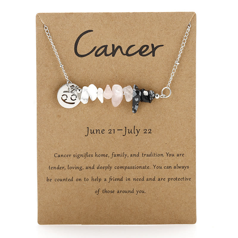 Collana con ciondolo zodiacale in perline di cristallo naturale Olivenorma 