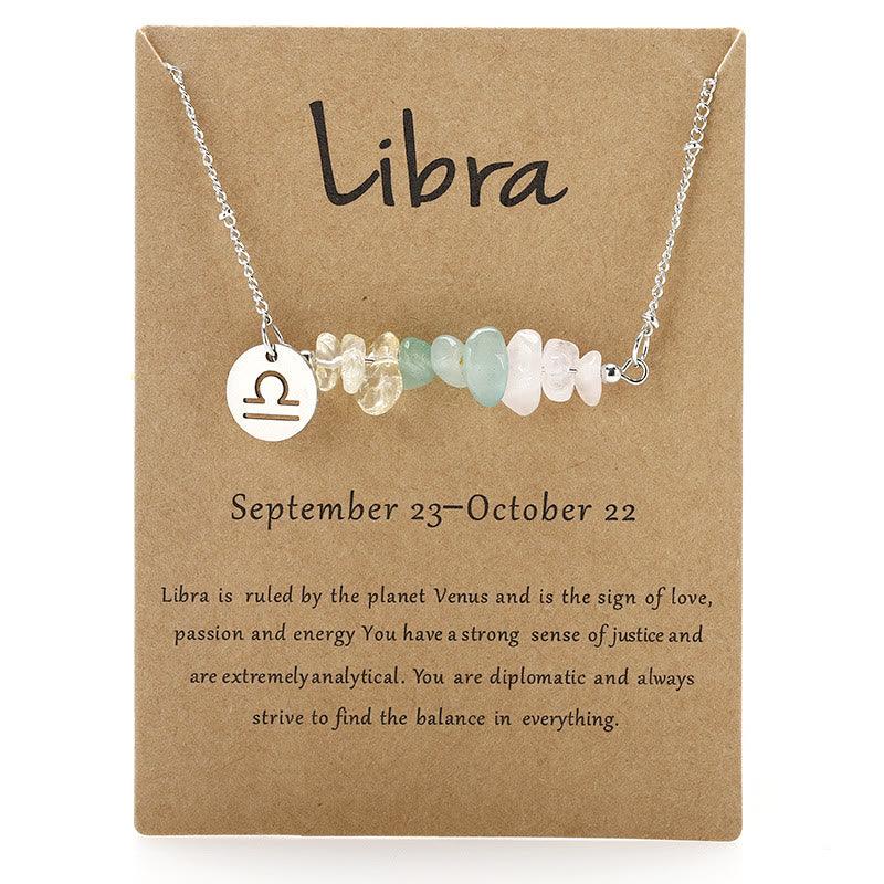 Collana con ciondolo zodiacale in perline di cristallo naturale Olivenorma 
