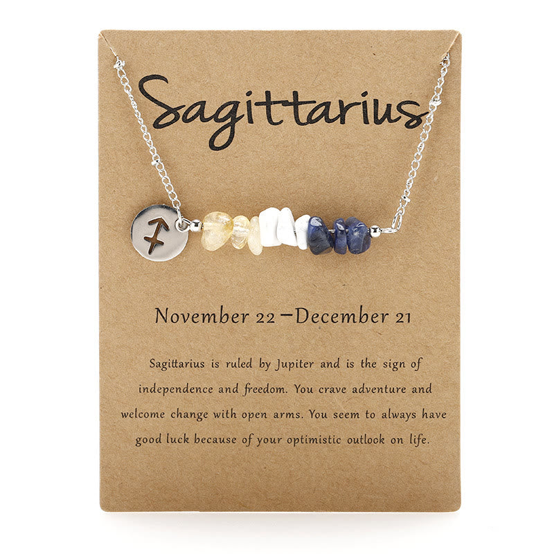 Collana con ciondolo zodiacale in perline di cristallo naturale Olivenorma 