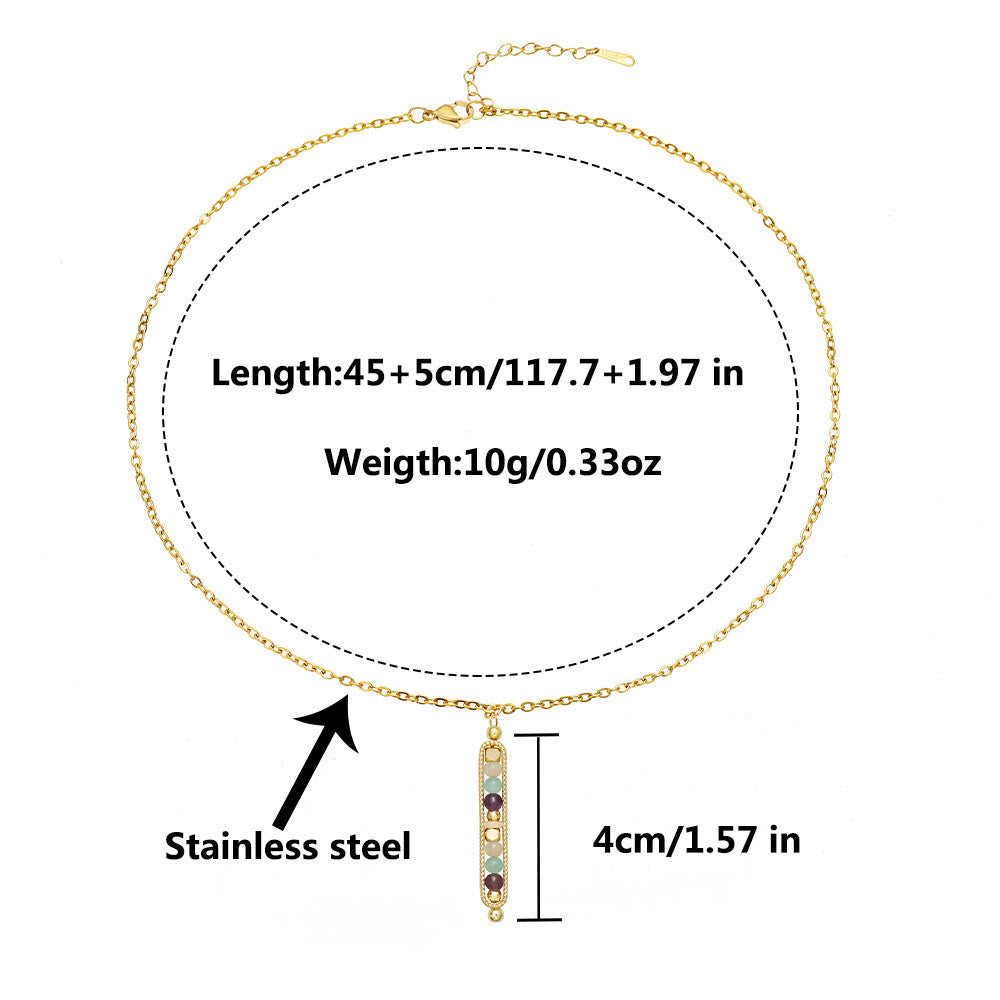 Collana con ciondolo a forma di pisello in pietra naturale curativa funzionale Olivenorma 