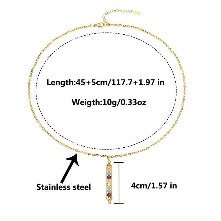 Collana con ciondolo a forma di pisello in pietra naturale curativa funzionale Olivenorma 