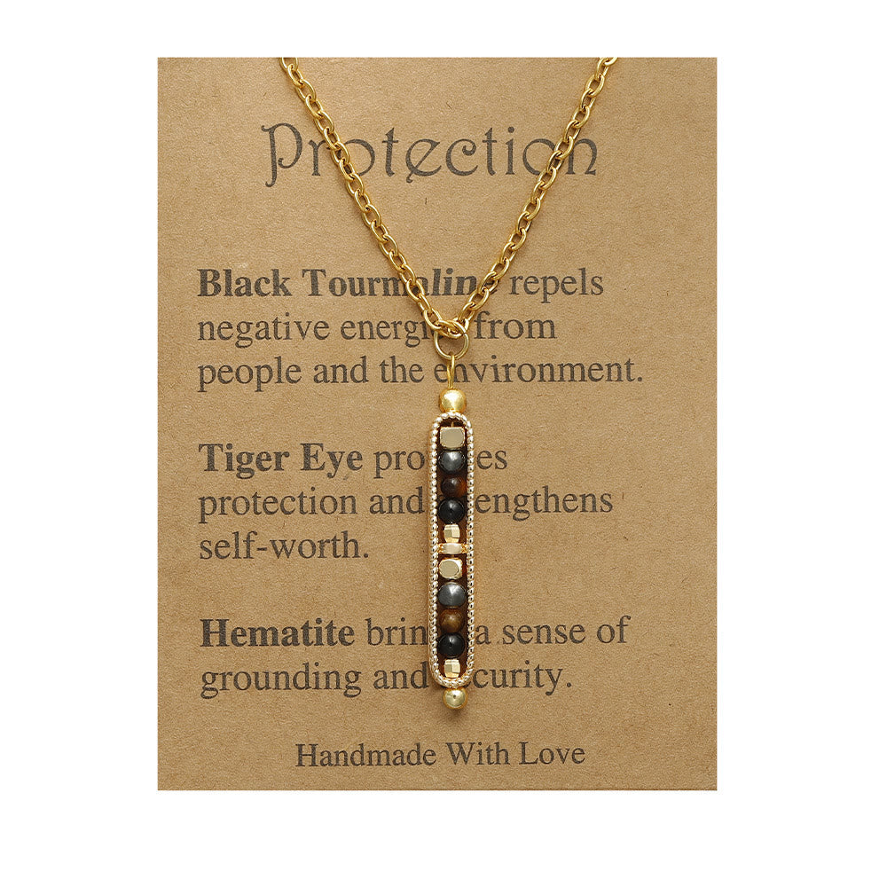 Collana con ciondolo a forma di pisello in pietra naturale curativa funzionale Olivenorma 