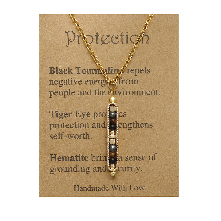 Collana con ciondolo a forma di pisello in pietra naturale curativa funzionale Olivenorma 