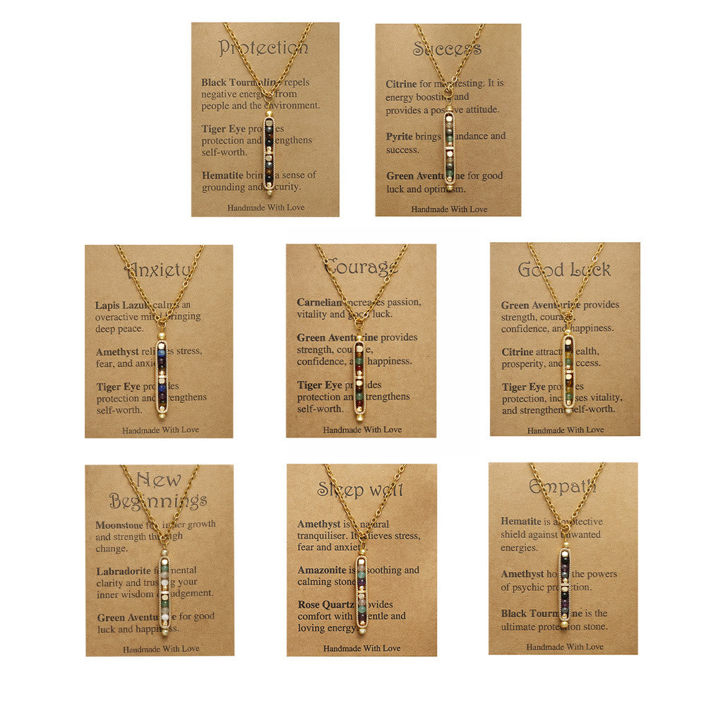 Collana con ciondolo a forma di pisello in pietra naturale curativa funzionale Olivenorma 