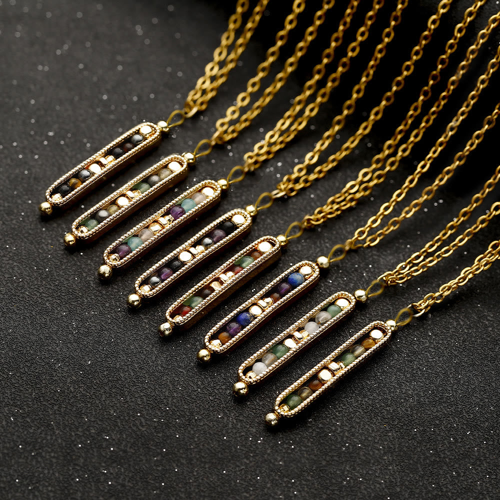 Collana con ciondolo a forma di pisello in pietra naturale curativa funzionale Olivenorma 