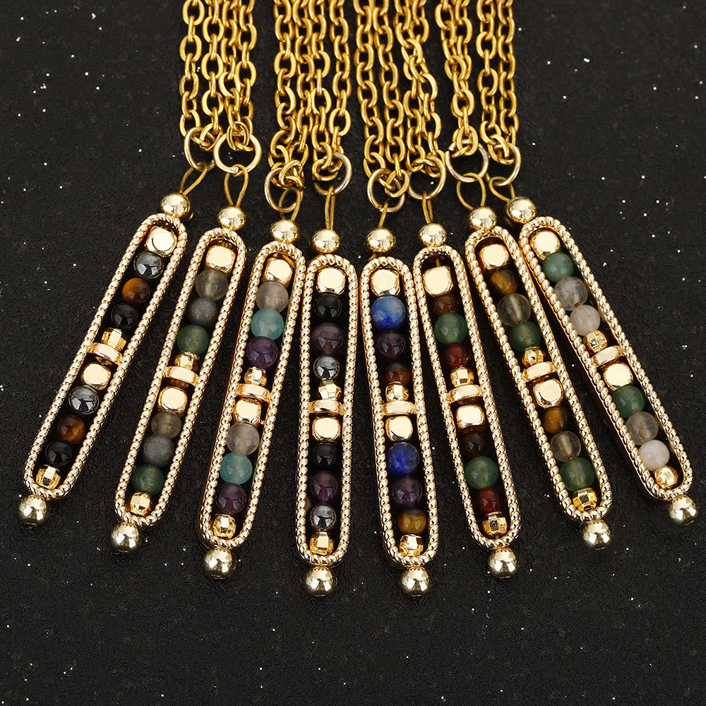 Collana con ciondolo a forma di pisello in pietra naturale curativa funzionale Olivenorma 