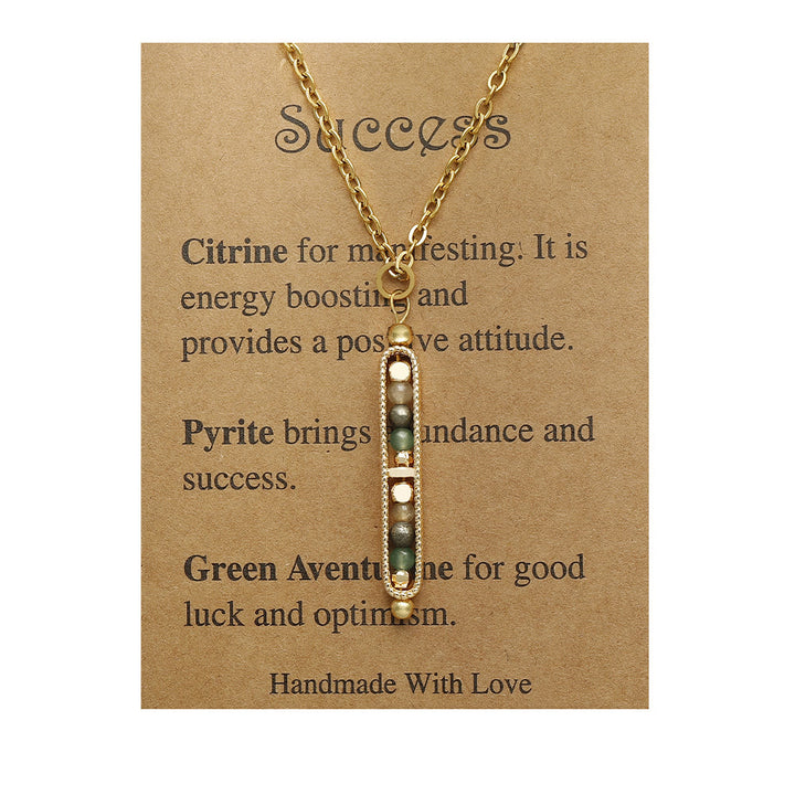 Collana con ciondolo a forma di pisello in pietra naturale curativa funzionale Olivenorma 
