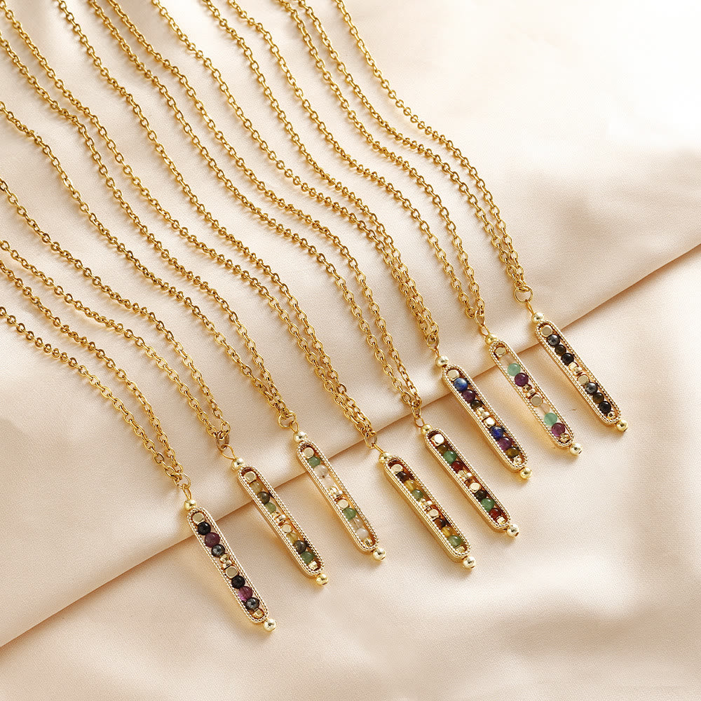 Collana con ciondolo a forma di pisello in pietra naturale curativa funzionale Olivenorma 