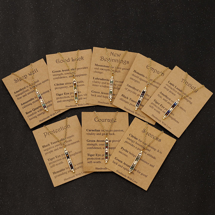 Collana con ciondolo a forma di pisello in pietra naturale curativa funzionale Olivenorma 
