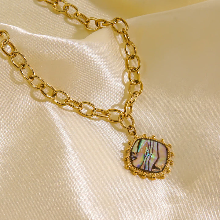 Collana con ciondolo in perle d'acqua dolce naturale Olivenorma Nacre 