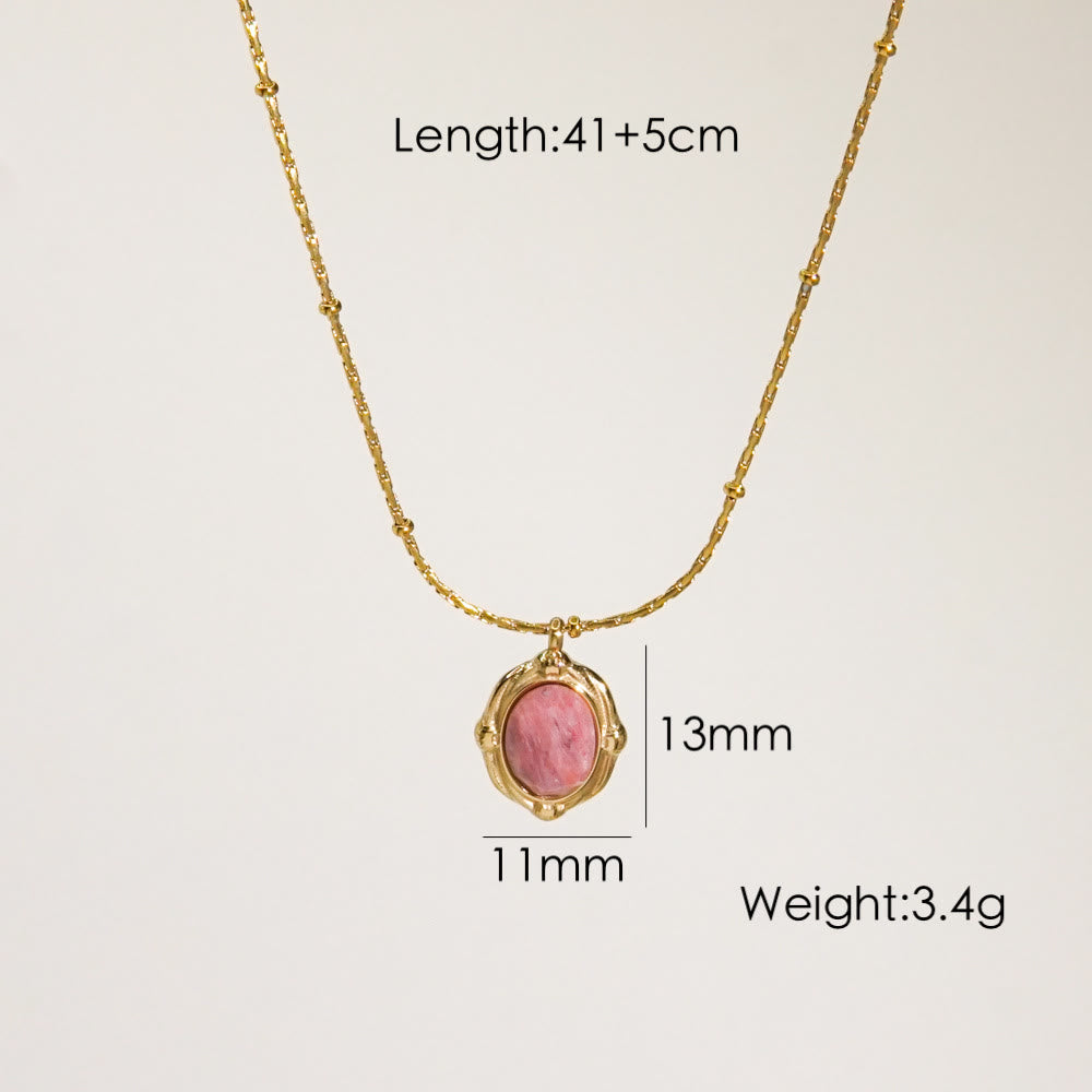 Collana con ciondolo in rodonite naturale Olivenorma 