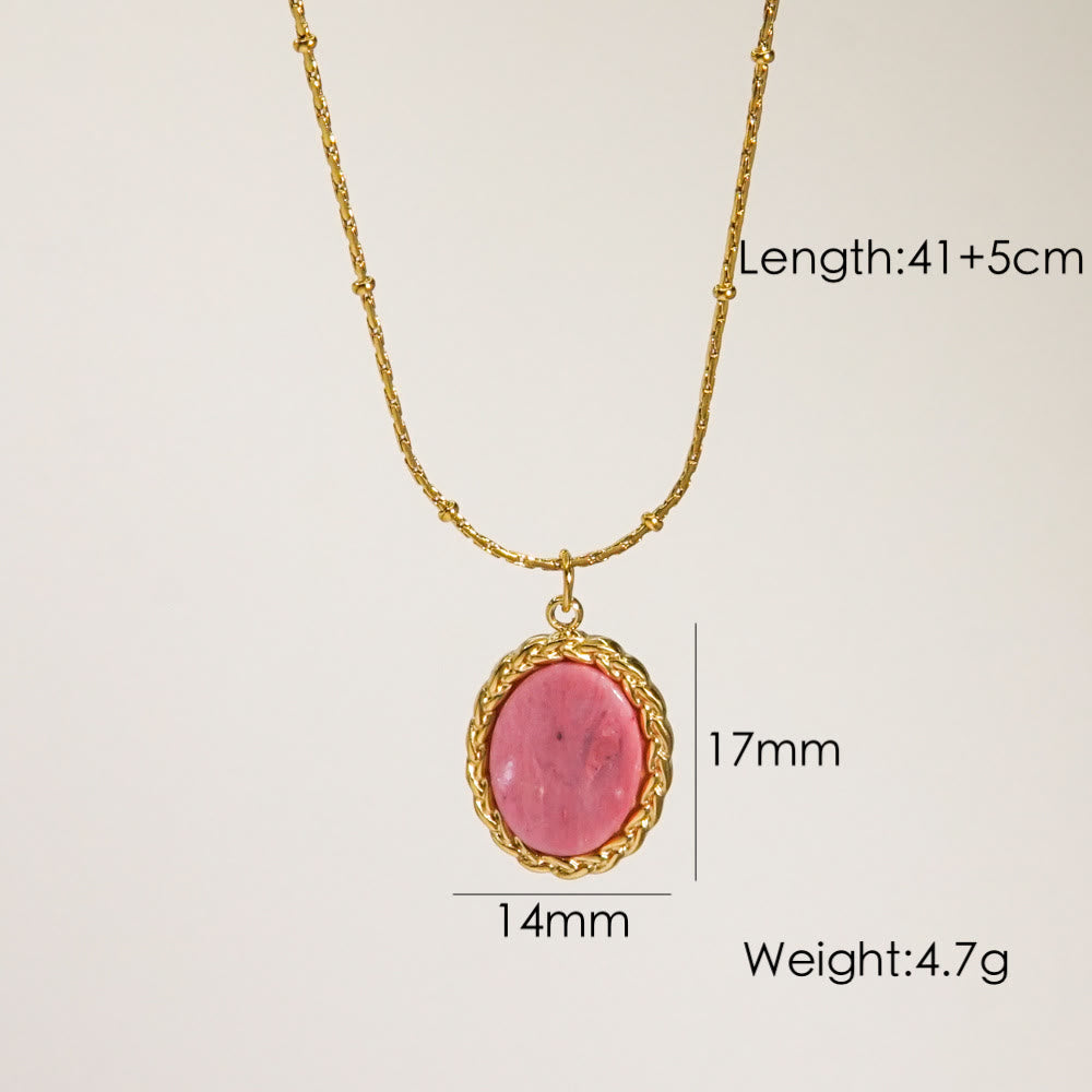 Collana con ciondolo in rodonite naturale Olivenorma 