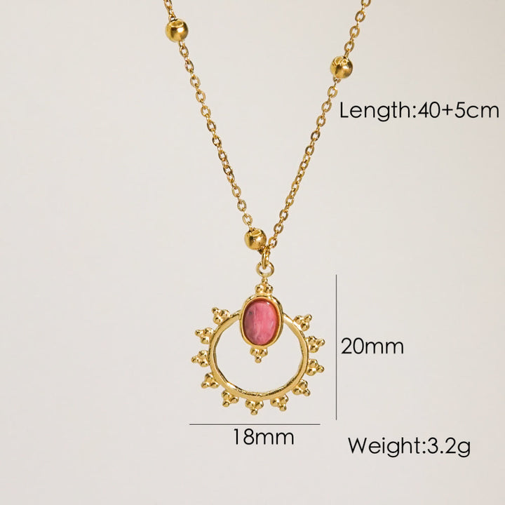Collana con ciondolo in rodonite naturale Olivenorma 