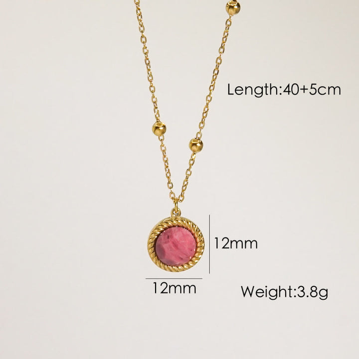 Collana con ciondolo in rodonite naturale Olivenorma 