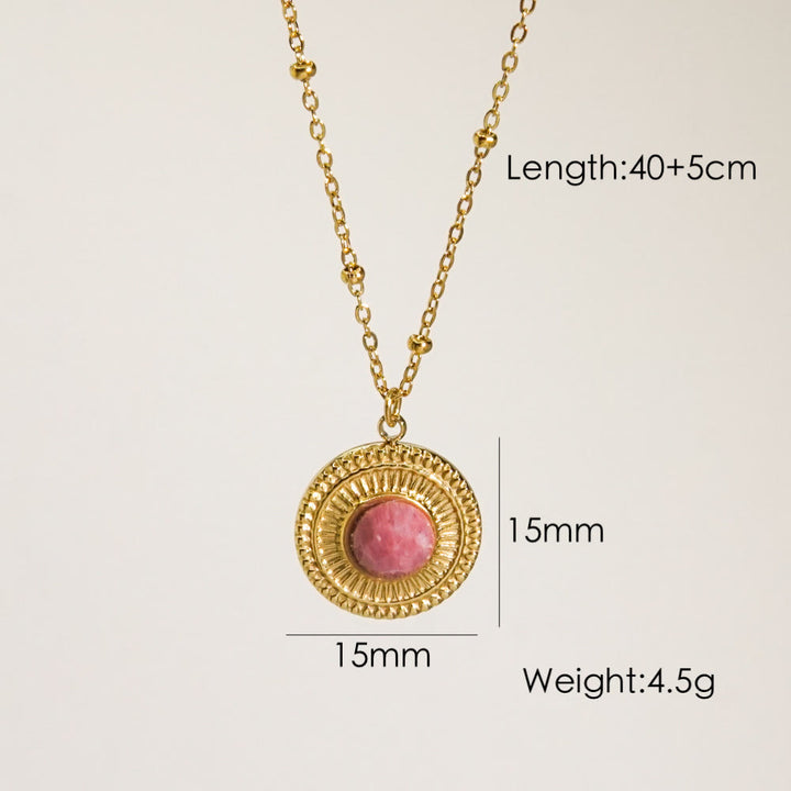 Collana con ciondolo in rodonite naturale Olivenorma 