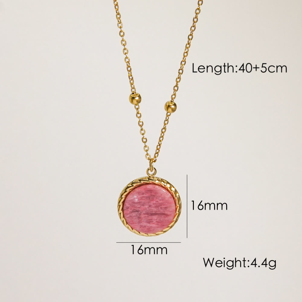 Collana con ciondolo in rodonite naturale Olivenorma 