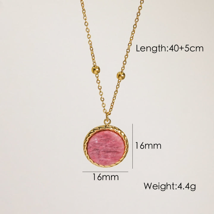 Collana con ciondolo in rodonite naturale Olivenorma 
