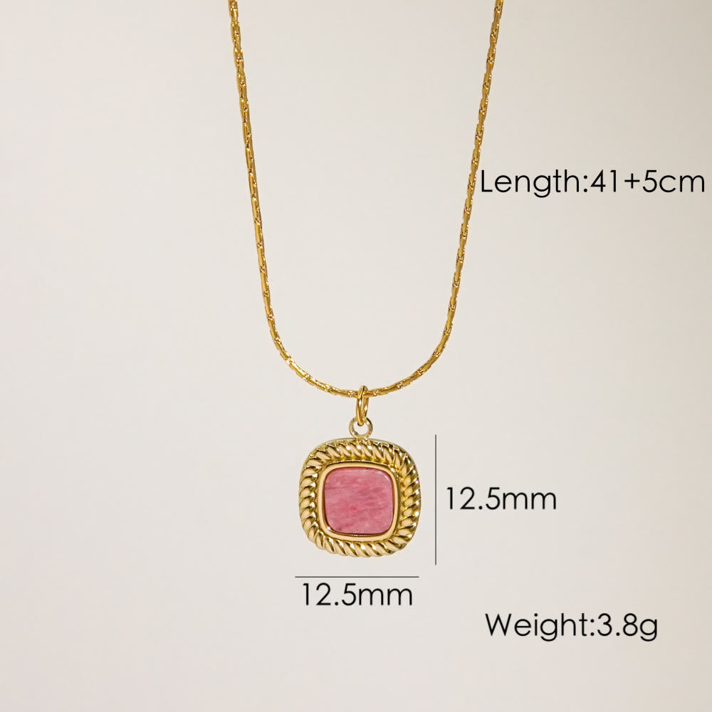Collana con ciondolo in rodonite naturale Olivenorma 