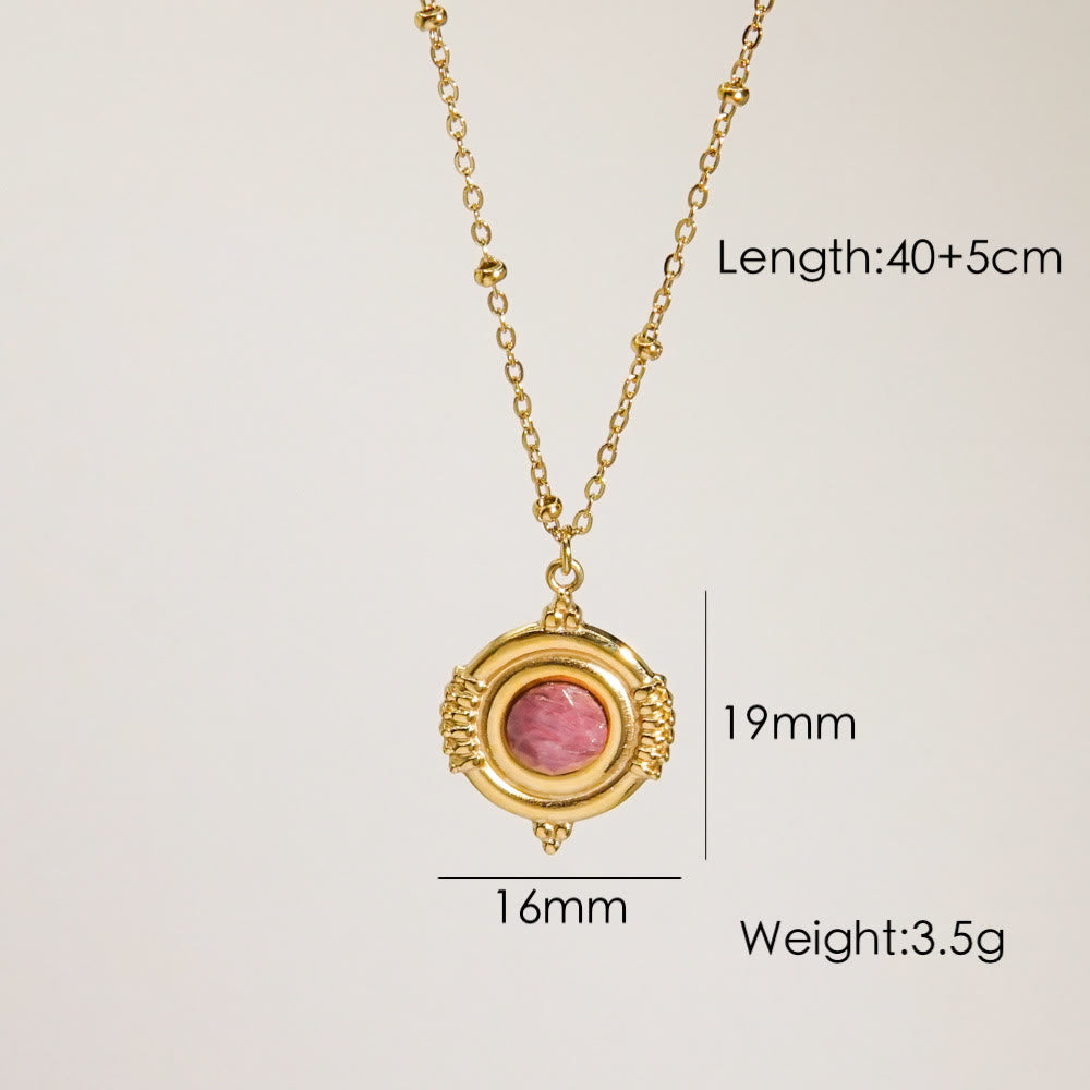 Collana con ciondolo in rodonite naturale Olivenorma 