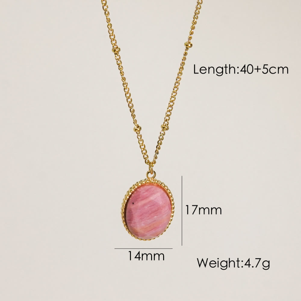 Collana con ciondolo in rodonite naturale Olivenorma 