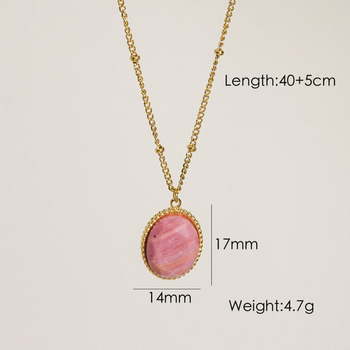 Collana con ciondolo in rodonite naturale Olivenorma 