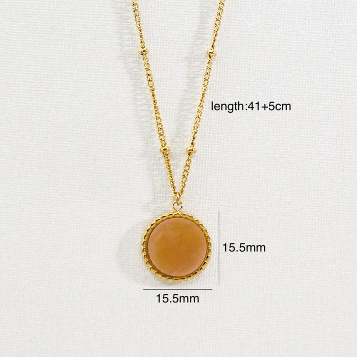 Collana con ciondolo a forma di stella a otto punte in pietra naturale Olivenorma 