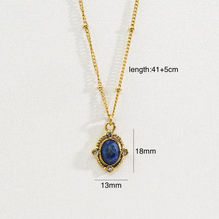 Collana con ciondolo a forma di stella a otto punte in pietra naturale Olivenorma 