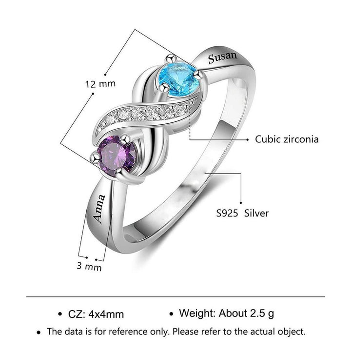 Olivenorma "Infinity"-2 Anello personalizzato con pietre portafortuna