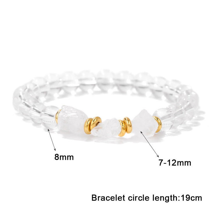 Bracciale di perline di pietre preziose grezze naturali Olivenorma 