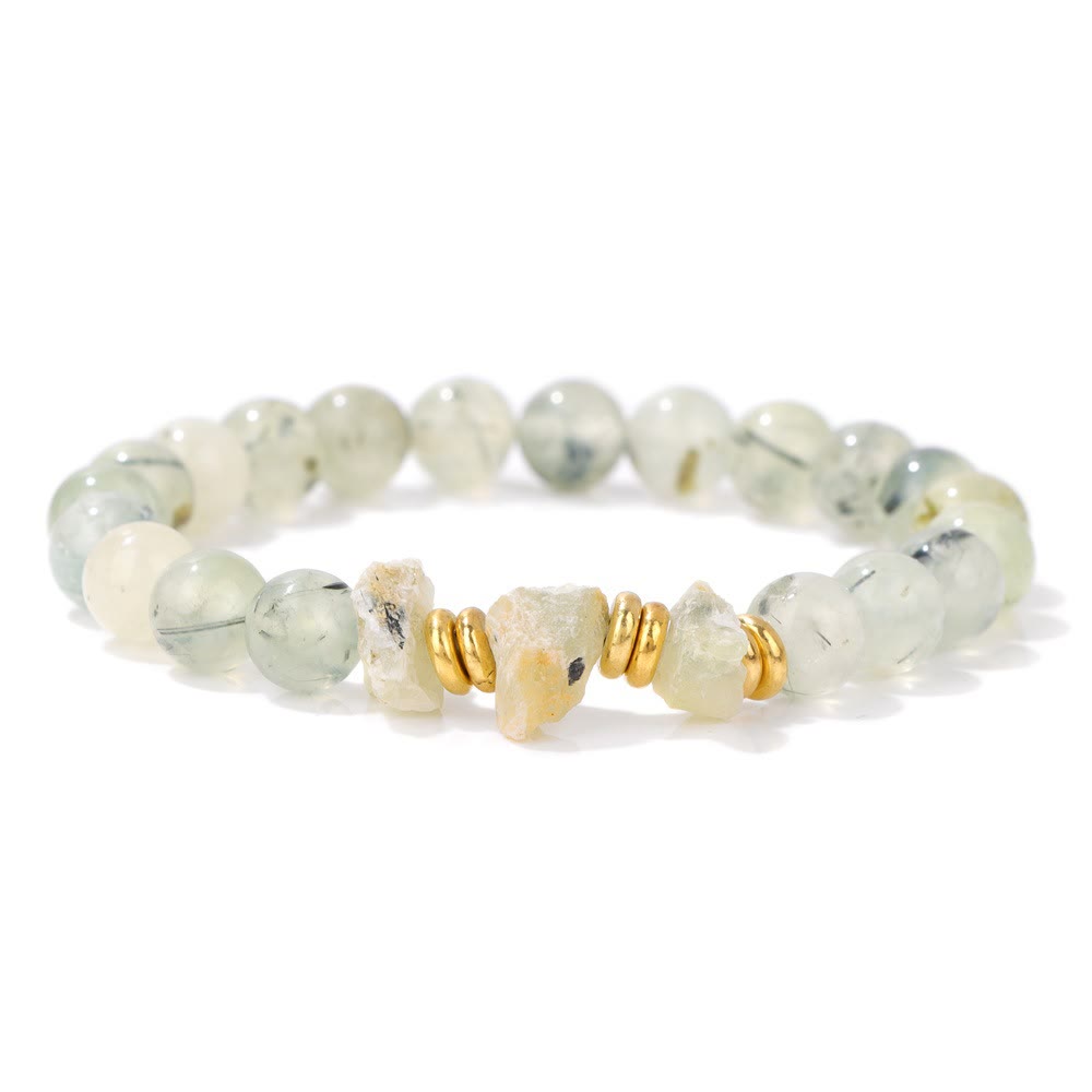 Bracciale di perline di pietre preziose grezze naturali Olivenorma 