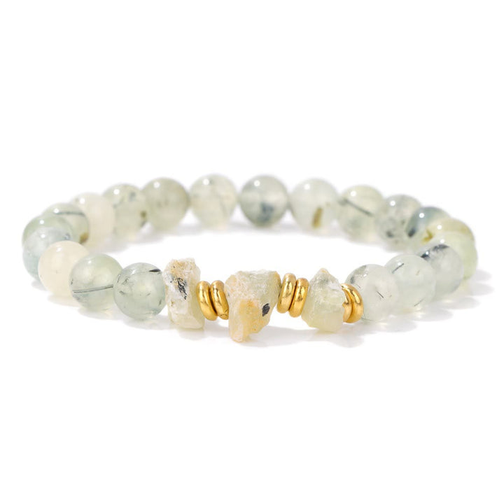 Bracciale di perline di pietre preziose grezze naturali Olivenorma 