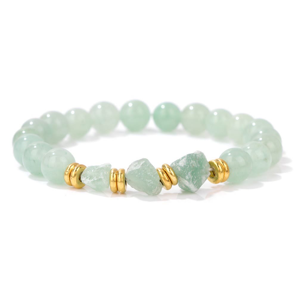 Bracciale di perline di pietre preziose grezze naturali Olivenorma 