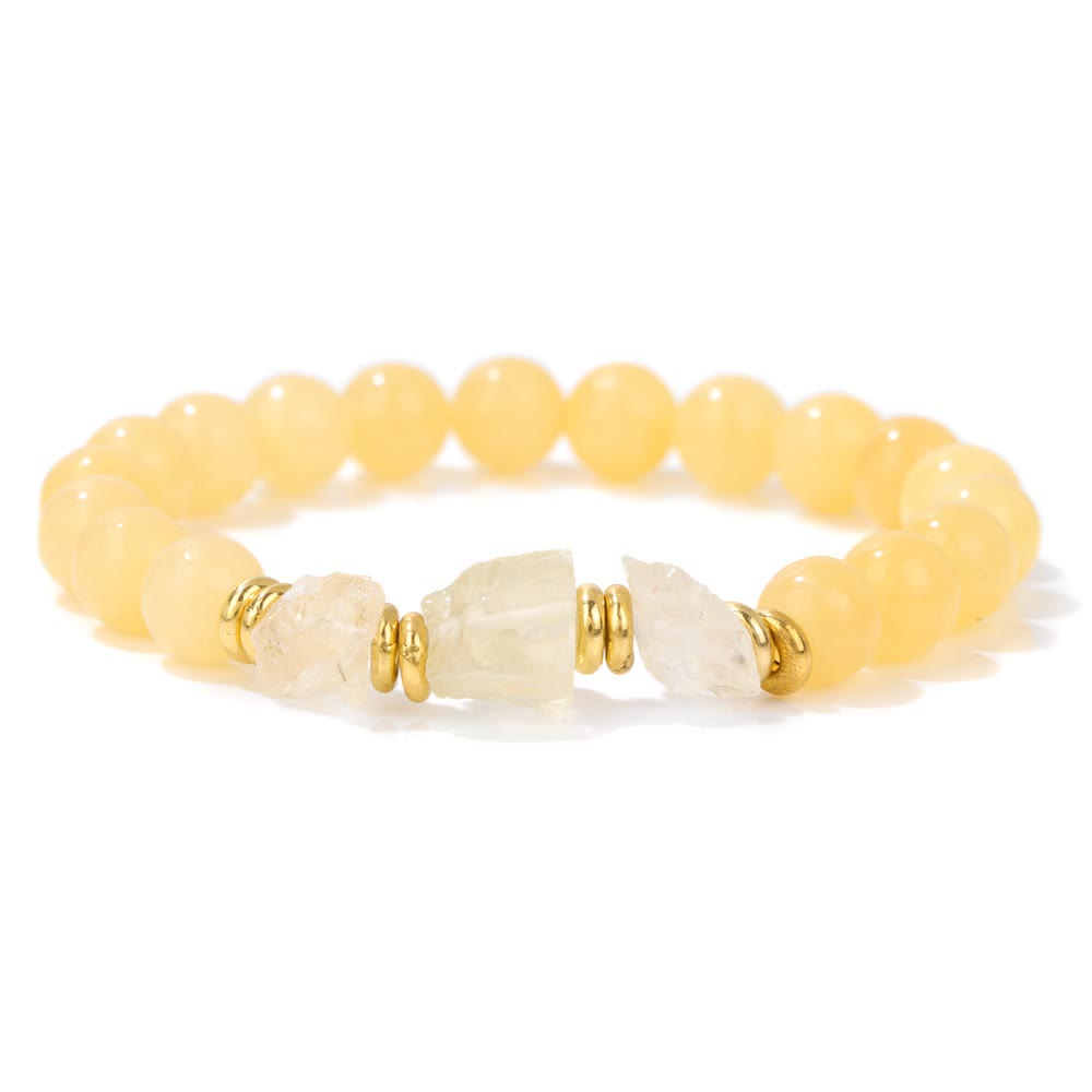 Bracciale di perline di pietre preziose grezze naturali Olivenorma 
