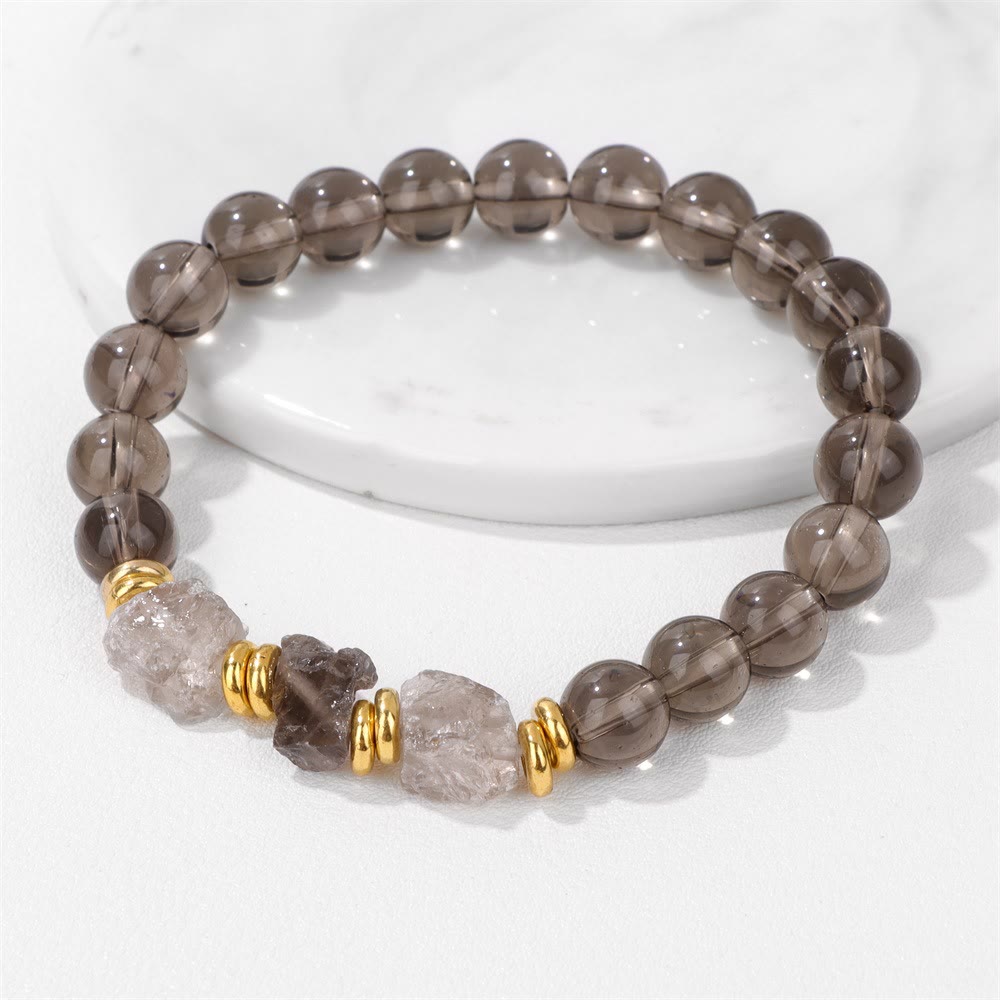 Bracciale di perline di pietre preziose grezze naturali Olivenorma 
