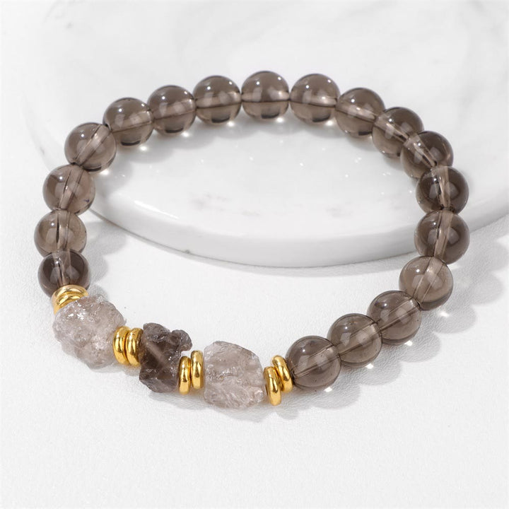 Bracciale di perline di pietre preziose grezze naturali Olivenorma 