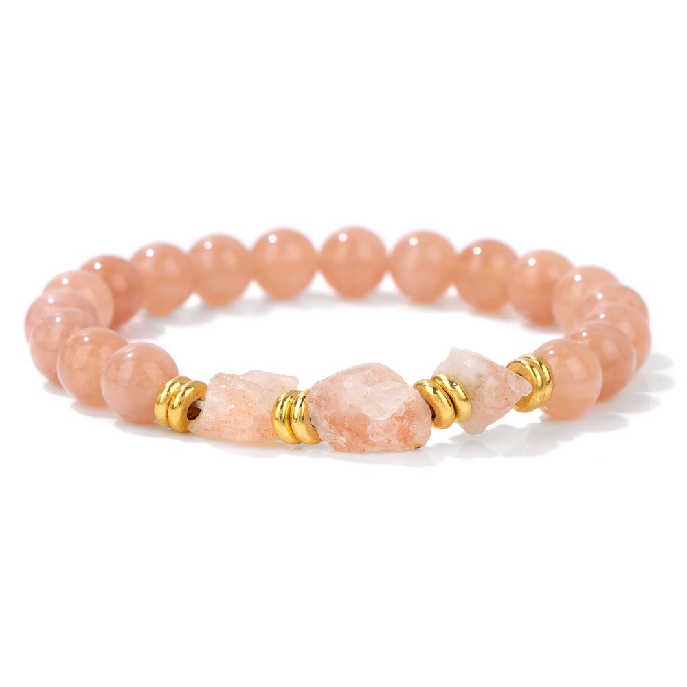 Bracciale di perline di pietre preziose grezze naturali Olivenorma 