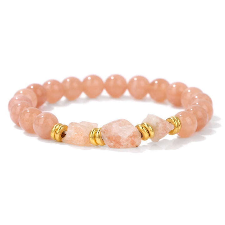 Bracciale di perline di pietre preziose grezze naturali Olivenorma 