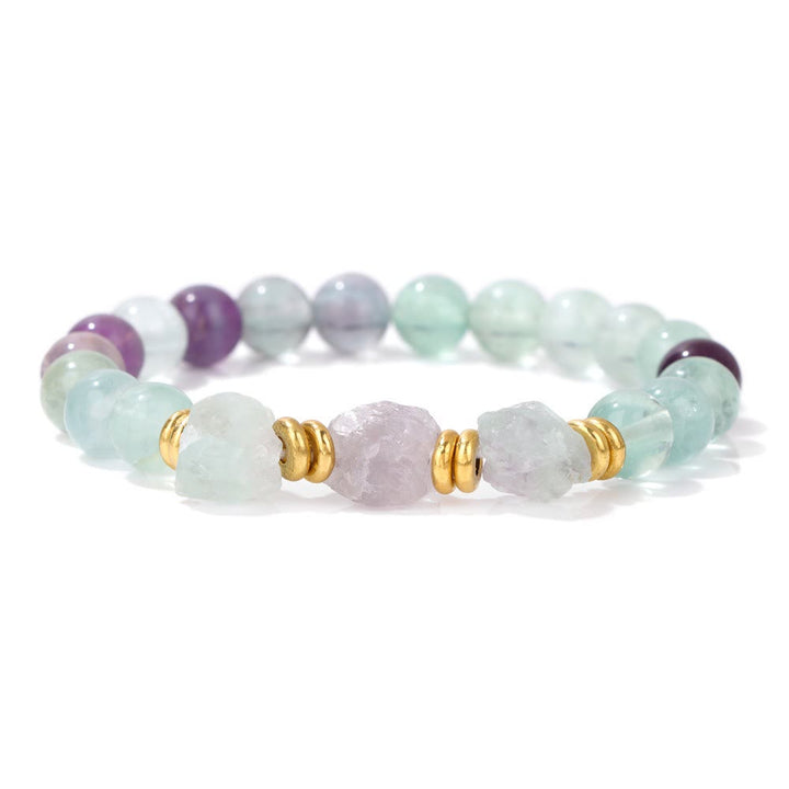 Bracciale di perline di pietre preziose grezze naturali Olivenorma 