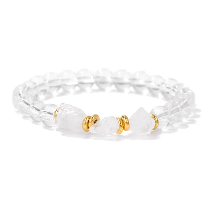 Bracciale di perline di pietre preziose grezze naturali Olivenorma 
