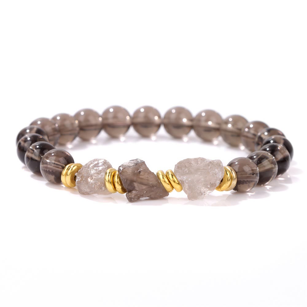 Bracciale di perline di pietre preziose grezze naturali Olivenorma 