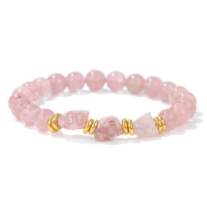 Bracciale di perline di pietre preziose grezze naturali Olivenorma 