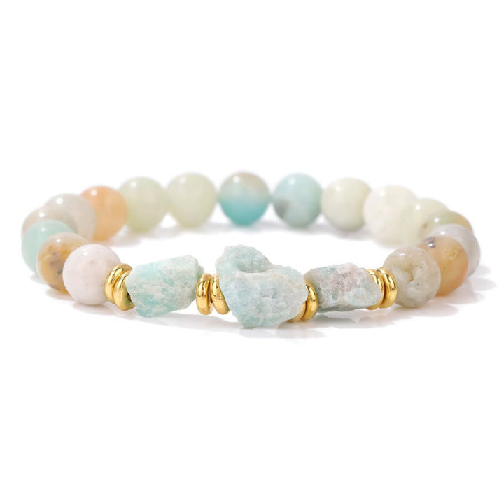 Bracciale di perline di pietre preziose grezze naturali Olivenorma 