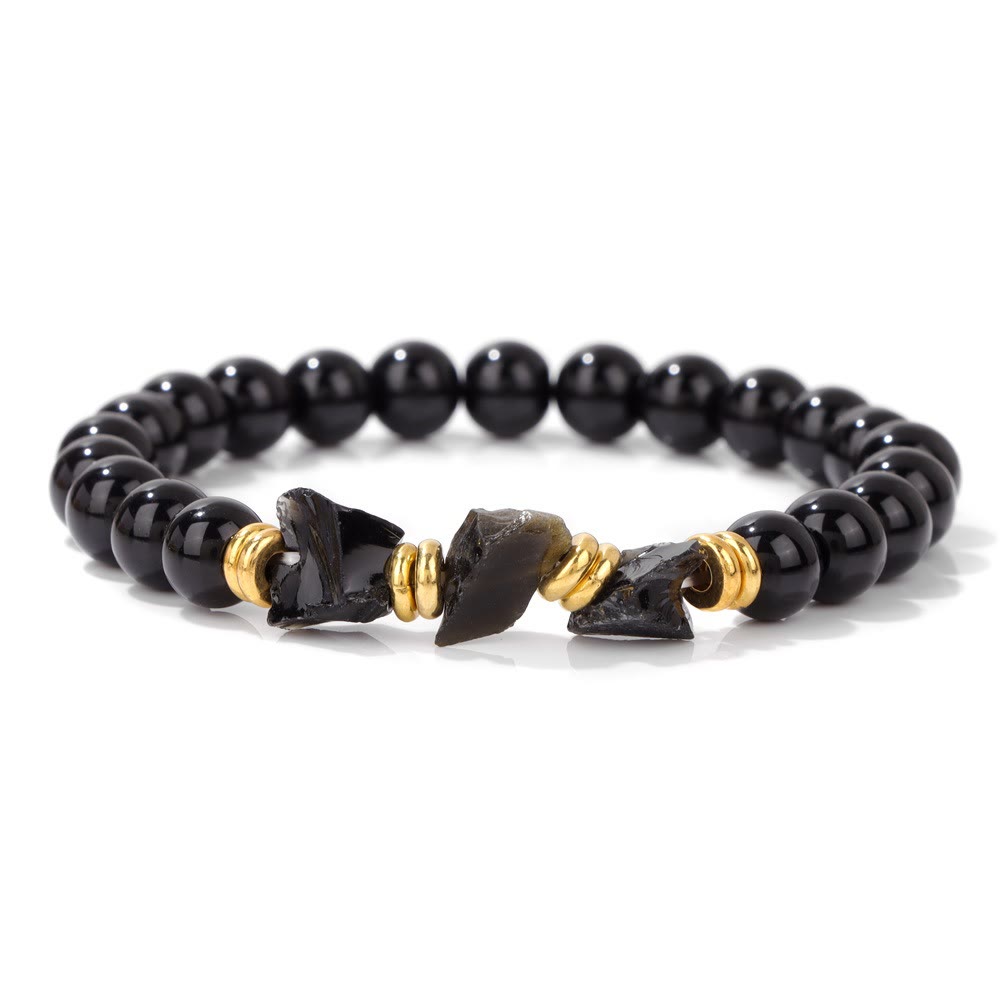 Bracciale di perline di pietre preziose grezze naturali Olivenorma 