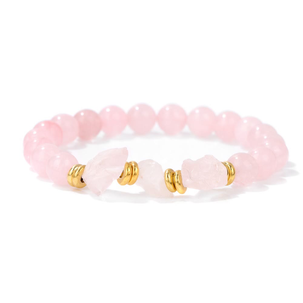 Bracciale di perline di pietre preziose grezze naturali Olivenorma 