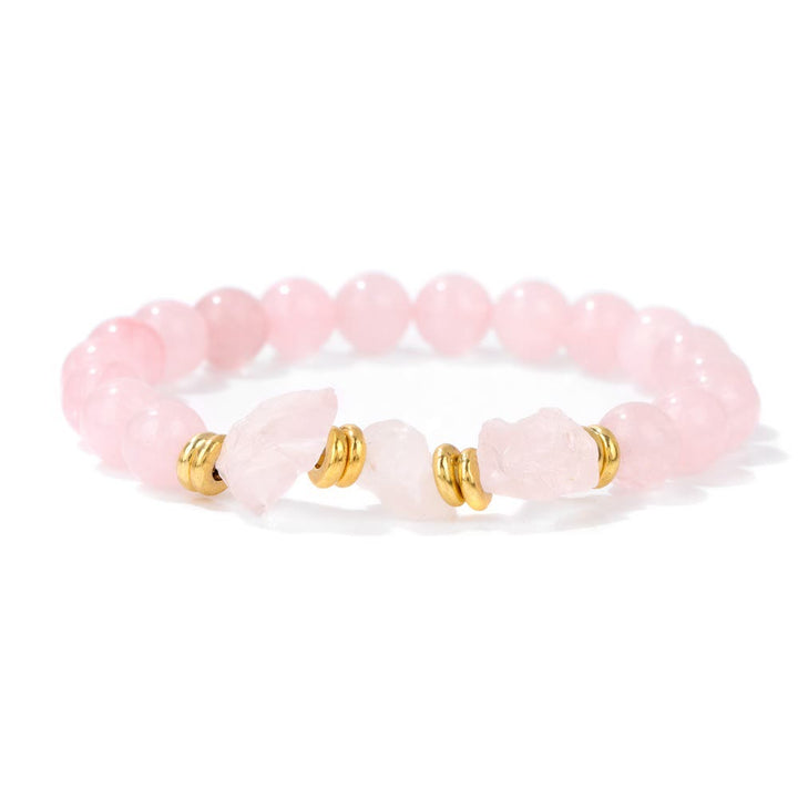 Bracciale di perline di pietre preziose grezze naturali Olivenorma 