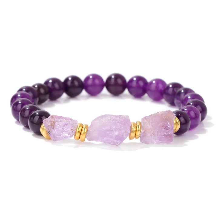 Bracciale di perline di pietre preziose grezze naturali Olivenorma 