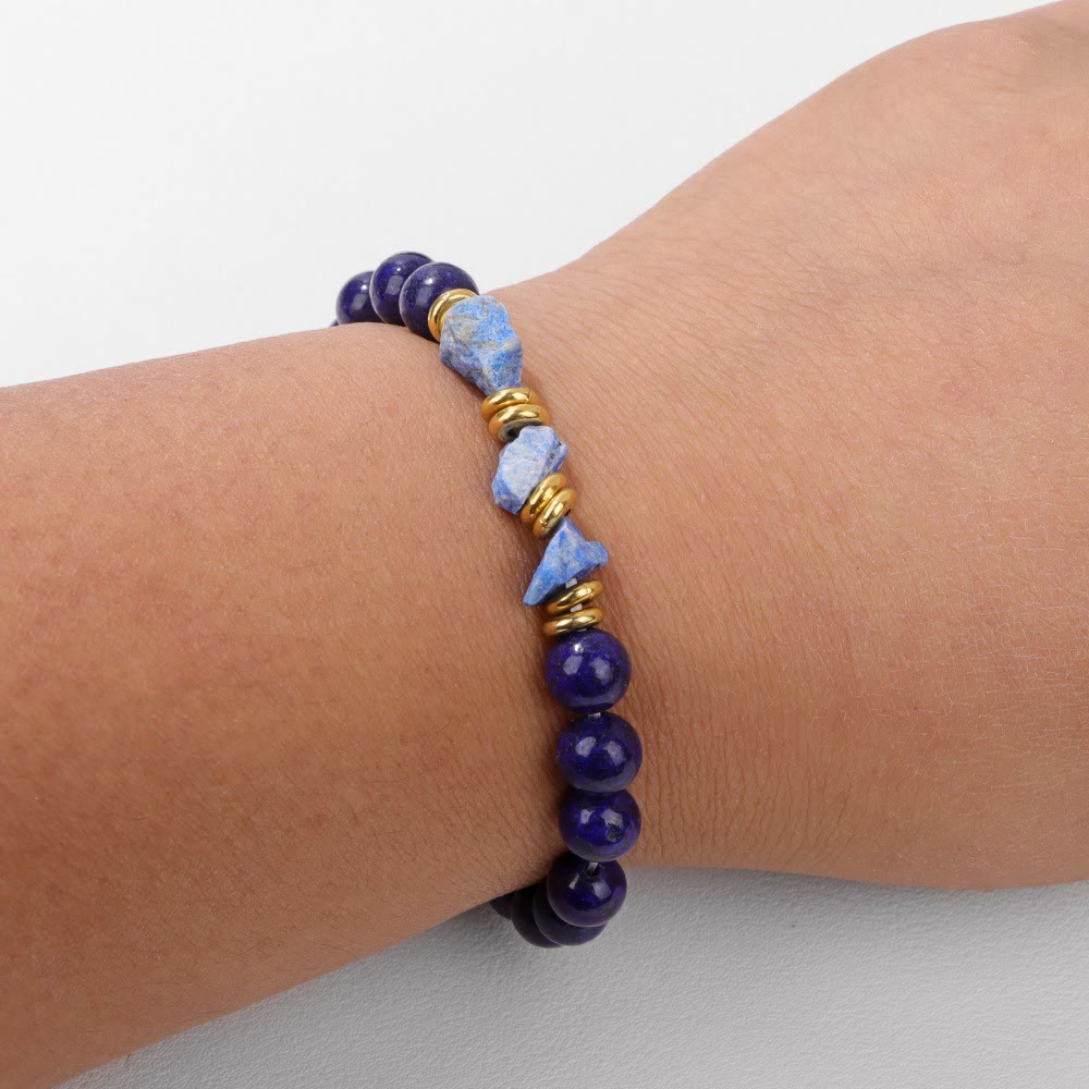 Bracciale di perline di pietre preziose grezze naturali Olivenorma 
