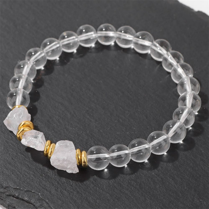 Bracciale di perline di pietre preziose grezze naturali Olivenorma 