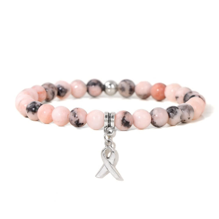 Olivenorma Ribbon Charm Braccialetto portafortuna con perline di pietre preziose naturali 